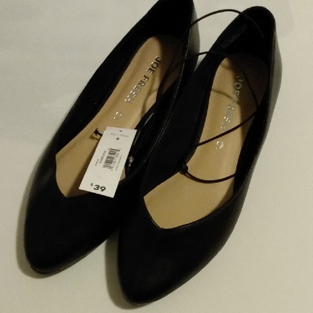 Joe Fresh Black Flats Minimalist Slip-On Loafers
